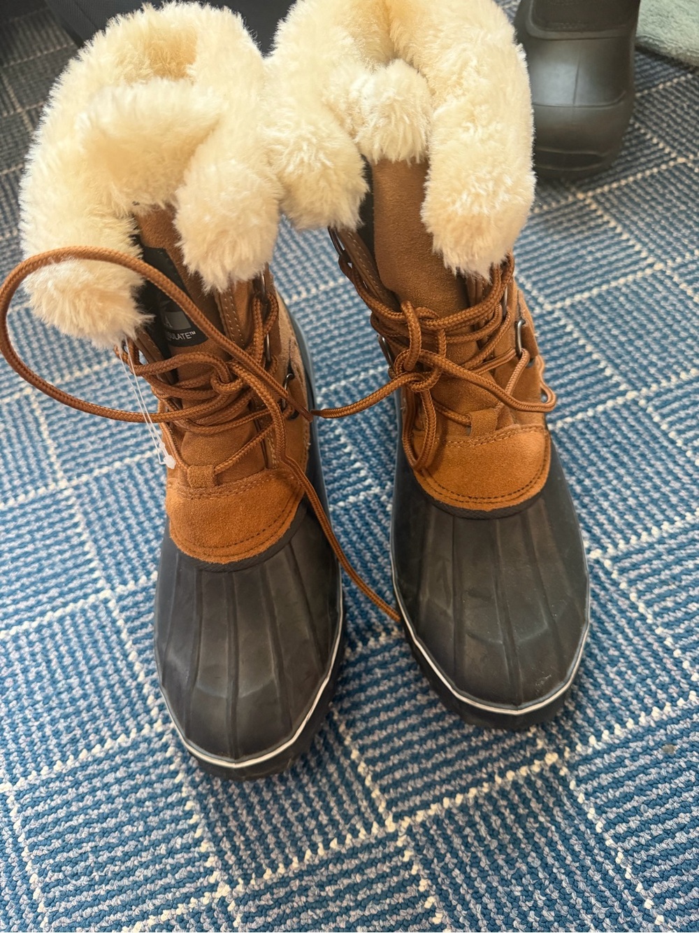 Women's Brown Winter Faux-Fur Lined Waterproof Boots
